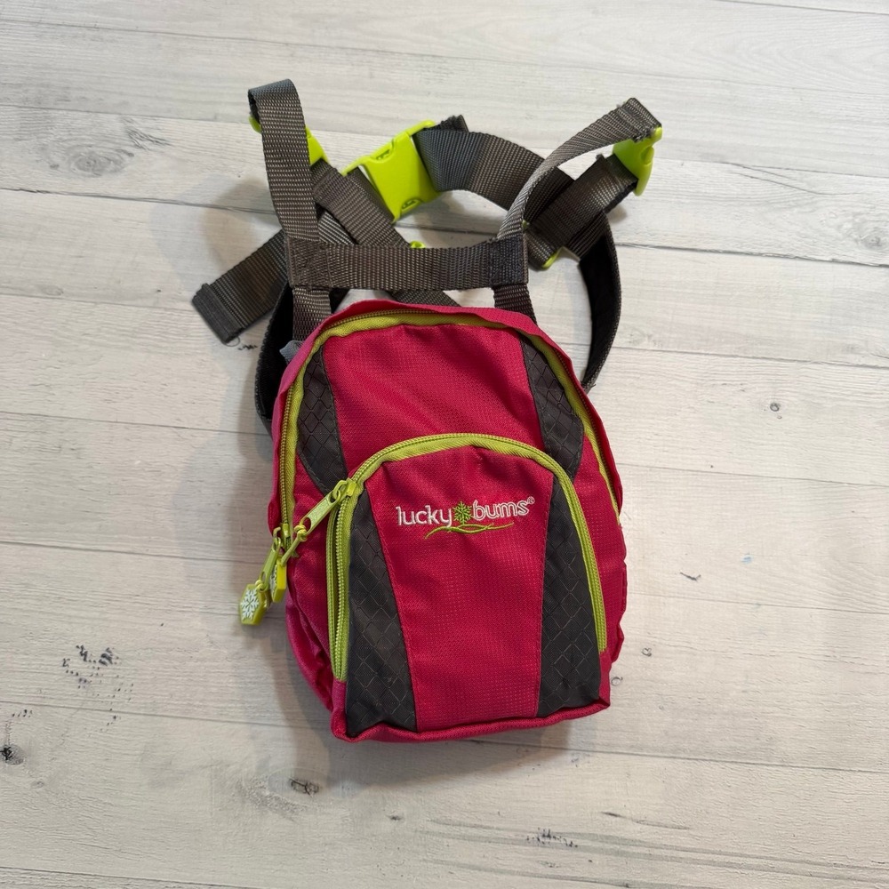 Lucky bums pink kids ski harness backpack only